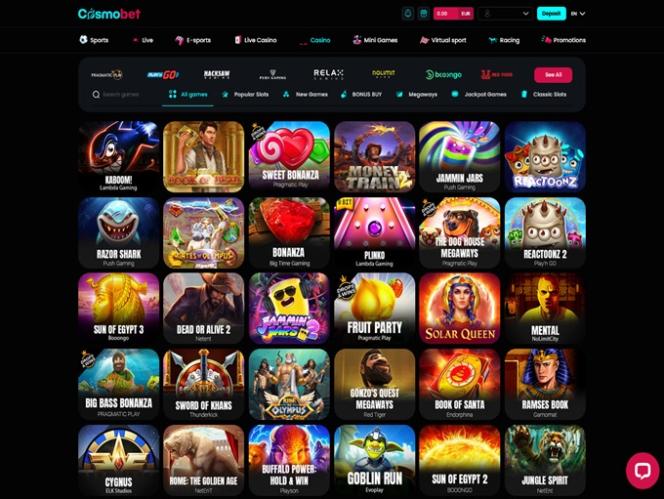 CosmoBet — A look inside the casino